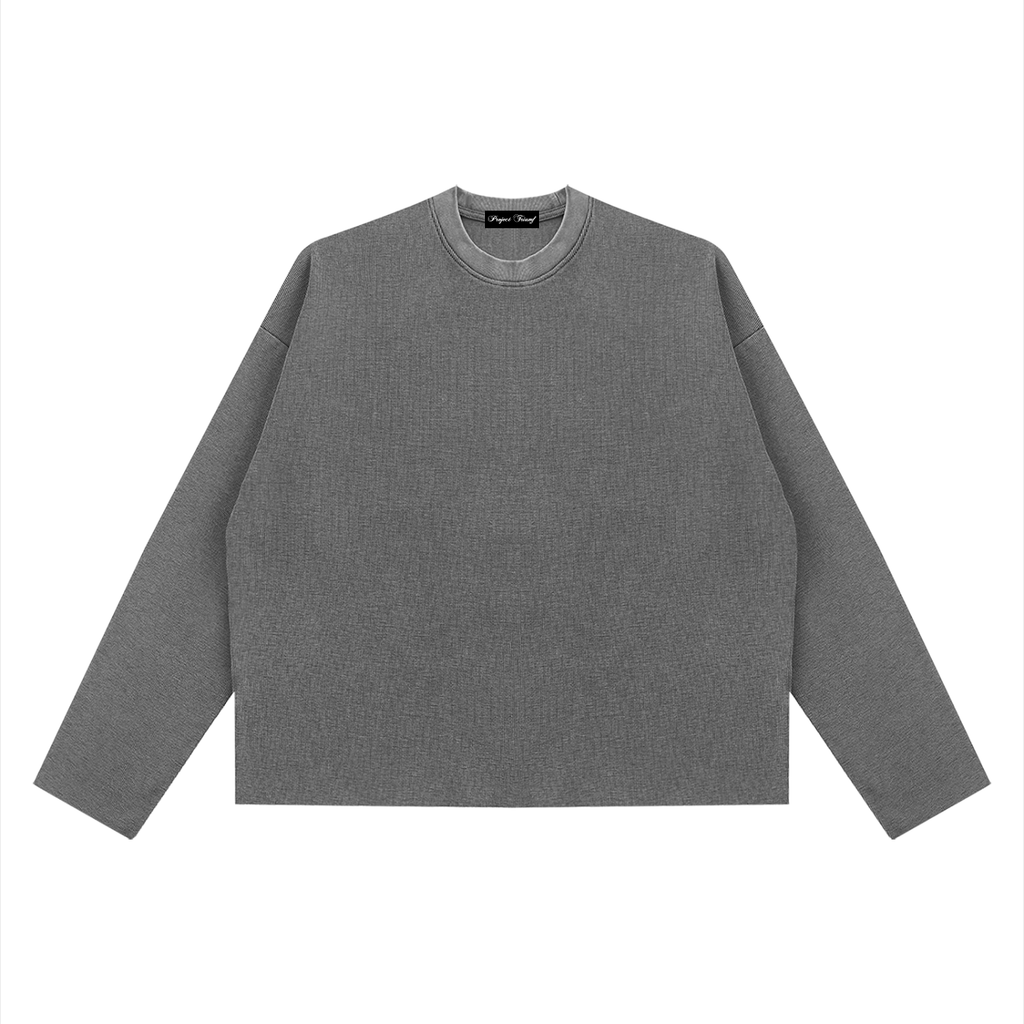 Thermal Boxy fit  Raw Edge Long Sleeve