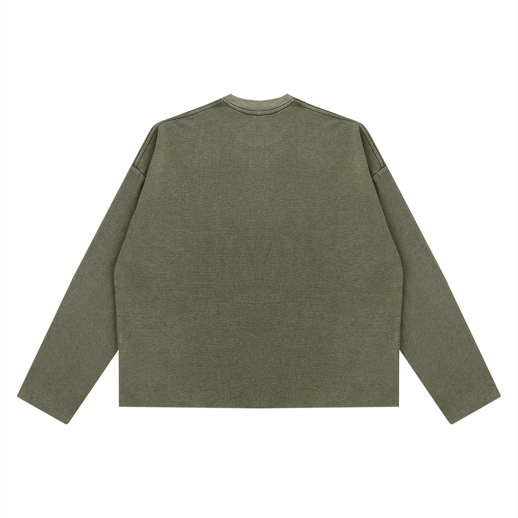 Thermal Boxy fit  Raw Edge Long Sleeve