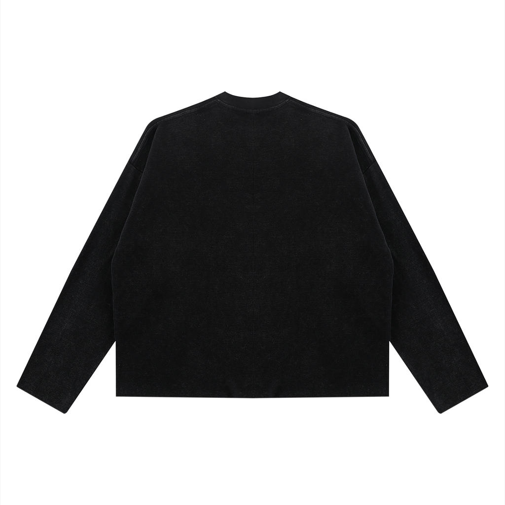 Thermal Boxy fit  Raw Edge Long Sleeve