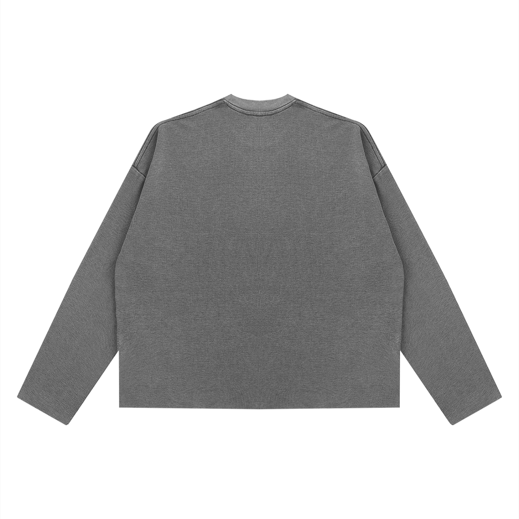 Thermal Boxy fit  Raw Edge Long Sleeve