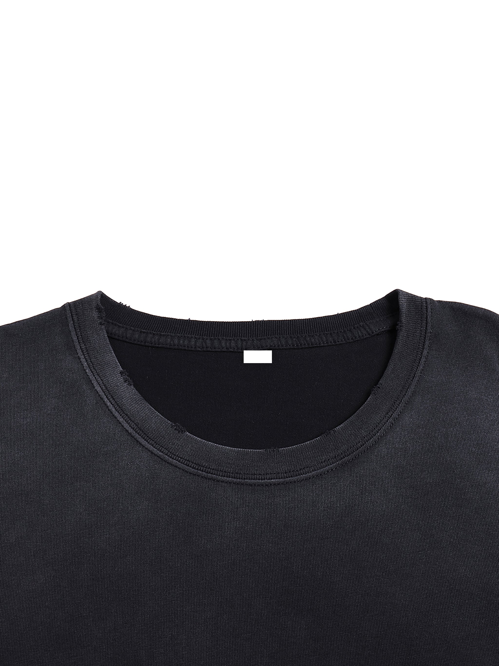 PROJECT TRIUMF LOGO Vintage Washed Hand-Frayed Tee - BLACK