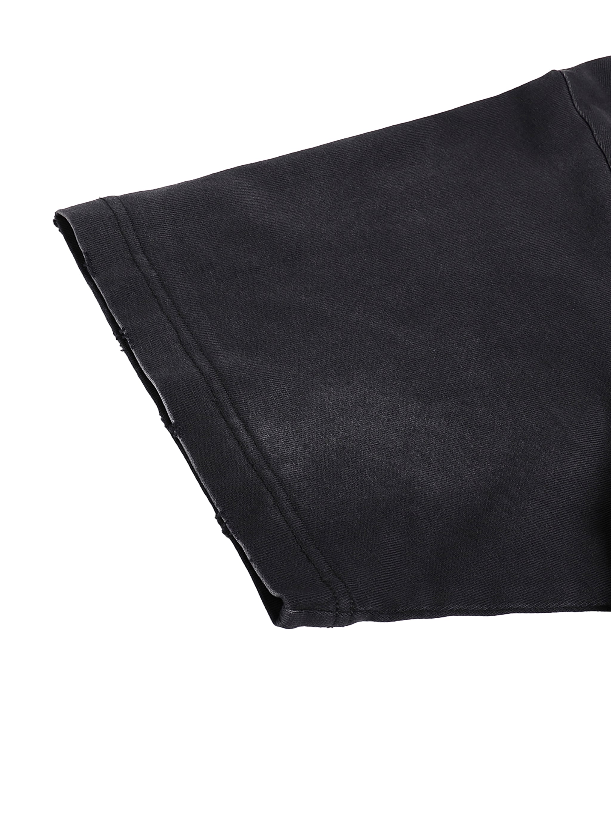 PROJECT TRIUMF LOGO Vintage Washed Hand-Frayed Tee - BLACK